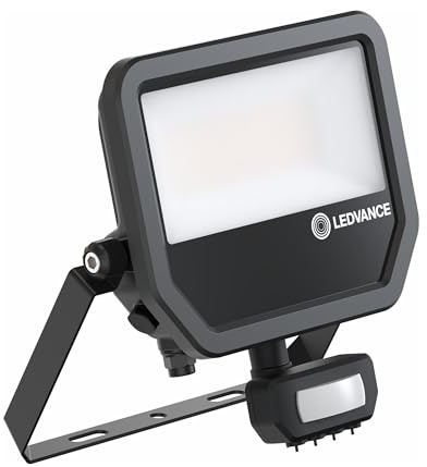 Ledvance Proyector LED Aluminio Negro 41W 5500lm 100D - 830 Blanco Cálido | IP65 - Detector De Movimiento Y Luz - Simétrico