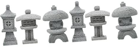 Kisangel 2 Sätze Ornament-Dekoration Lustige Gartendekorationen Aquariumdekorationen Landschaftsornamente Gartendekorationen Aus Beton Miniaturgarten Luft Szene Sandstein Grey 3 Stück * 2