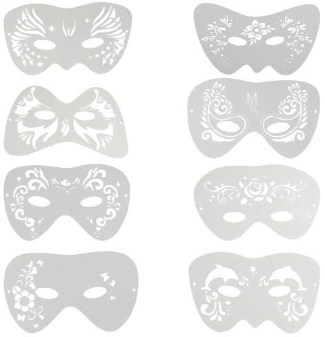 JOZMMZEOOA 8 Piezas Plantilla de Pinturas Cara Plantillas Pintacaras Plantilla de Pintura Ojo Facial Reutilizable Plantillas para Pintura Corporal,Plantilla Pintacaras para Niños Adulto
