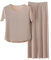 Set Pigiama da Donna in Seta Ghiacciata Pigiama Donna Cotone Estivo Girocollo Manica Corta Top Corto Loungewear e Pantaloni Leggeri e Traspiranti Tinta Unita Camicia da Notte Abbigliamento da Casa
