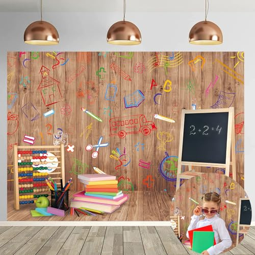 Schulhintergrund für Fotografie, 1,8 x 1,5 m, handbemalte Bleistifte, Schulanfang, Hintergrund, Kindergarten, Klassenzimmer, Banner, Dekorationen, Zubehör, Foto-Requisiten