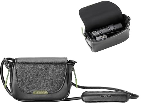 SMALLRIG Compact Camera Bag, Crossbody Bag with Shoulder Stap, PU Leather Magnetic Snap Camera Case for Ricoh GR Series, for Photographers (Black) - 5673