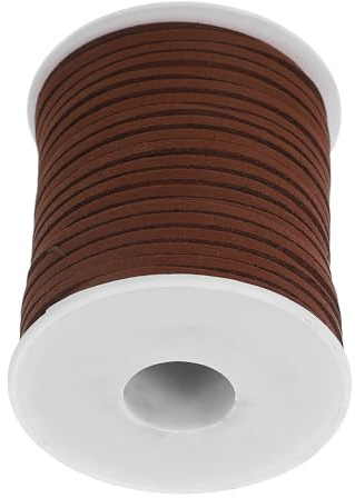 Cabilock Cordon en Daim Synthétique pour Bijoux en Simili Cuir Café, Rouleau Unique, Facile à Couper Nouer, Décoration Polyvalente pour Bracelets et Emballage de Bouquets