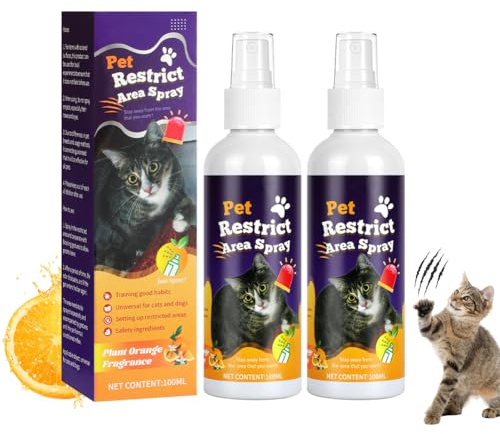 OSDUE Cat Deterrent Spray, 2 Pack Natural Cat Repellent Spray, Safe Anti-Scratch for Indoor & Outdoo, Protect Furniture, Sofa, Rug, Curtain, Formula for Behavior Training, 200ML