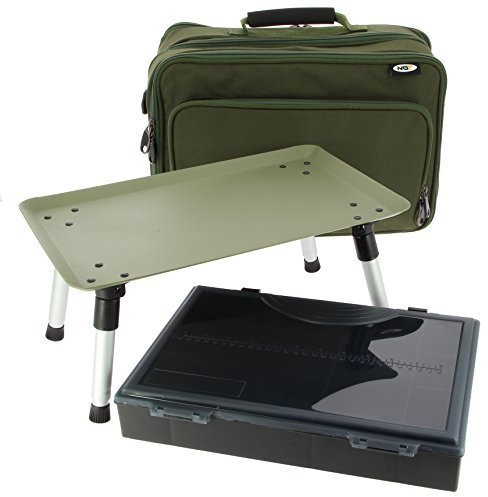 Carp Fishing Tackle Box Plus Bivvy Table System Double Carryall Bag Rig Station