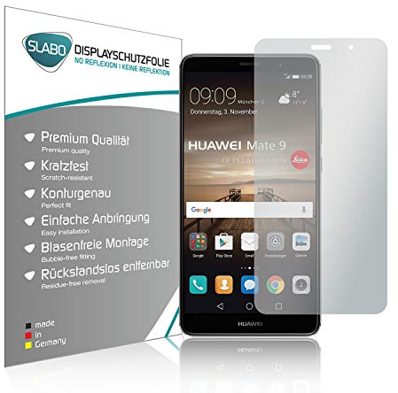 Slabo 2 x Displayfolie für Huawei Mate 9 Displayschutzfolie Zubehör No Reflexion MATT