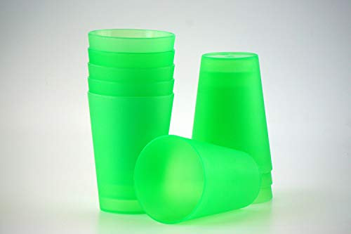 S&S-Shop Lot de 15 gobelets en plastique, réutilisables, 0,4 l, verts, pour les fêtes