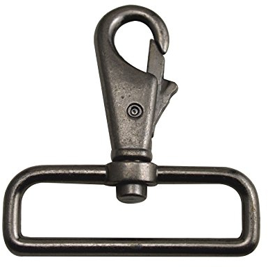 Wuuycoky Karabinerhaken, D-Ring, groß, Garnelenkopf, Karabinerhaken, Pistolenfarbe, Pistolenfarbe, LEN:2.5,D ring inner Diam:2,4Pcs