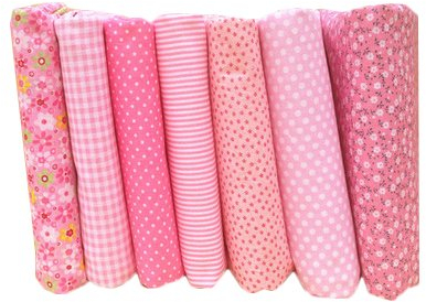 Yalulu 7 Stück 50x50cm Patchwork Baumwollstoff vorgestanzten Baumwolle quilt stoff viertel DIY Stoffreste Paket Stoffpakete (Rosa)