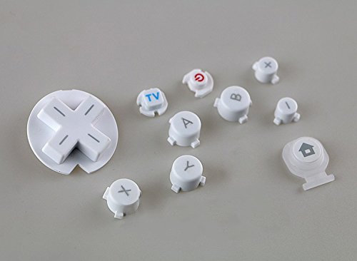 Ein-/Aus-Taste & Home + ABXY-Tasten D-Pad für Wii U WIIU GamePad Controller volle Tasten (weiß)