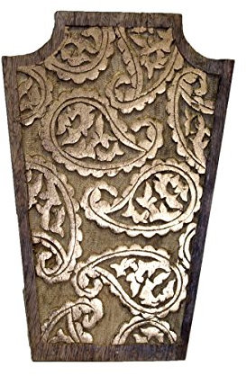 Keyhomestore Wäschekorb aus Holz, verziert, orientalischer Stil, goldfarben