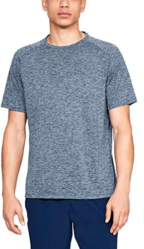 Under Armour Men's Tech 2.0 Short Sleeve Breathable Sports T-Shirt, Academy Blue (409) / Steel, 4XL Long