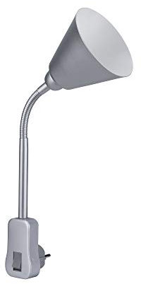 Paulmann 95429 Steckerleuchte Junus mit Flexarm max. 20 Watt Lampe Grau Metall, Kunststoff Licht E14 ohne Leuchtmittel