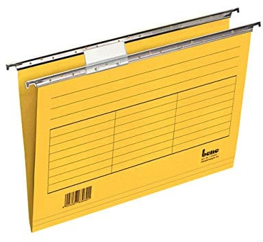 bene Hängemappe, 230 g/m², seitlich offen, A4, gelb (5 Stück), Sie erhalten 1 Packung á 5 Stück