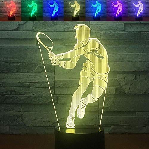 Jinson well 3D Tennis Lampe led Illusion Nachtlicht, 7 Farbwechsel Touch Switch Tisch Schreibtisch Dekoration Lampen perfekte Acryl ABS Base USB Kabel Spielzeug