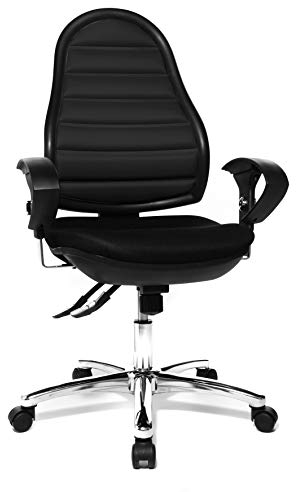 TOPSTAR Bürostuhl Flex Point SY Deluxe, Bezug schwarz, inkl. höhenverstellbarer Armlehnen und Hartbodenrollen