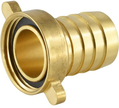 Fittingteile - Schlauchtülle mit Flügelüberwurfmutter flach dichtend Messing (Ausführung: Gerade - Größe: G 1/2 - 10 mm)