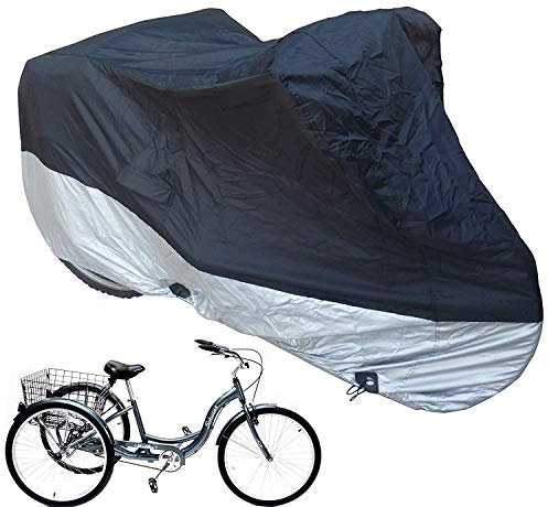 Dreirad-Abdeckung für Erwachsene, Fahrrad-Abdeckung, für Outdoor-Fahrräder und Motorräder, strapazierfähiges Ripstop-Material, wasserdicht und UV-beständig, 190,5 cm L x 76,2 cm B x 111,8 cm H