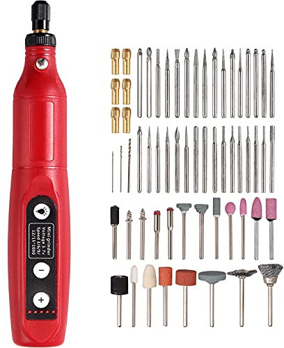 JUSTOOL 125PZ Strumenti Rotanti Multifunzionale Velocità Regolabile 15000rpm Mini Trapano Elettrico Senza Fili USB Ricaricabile Rettificatrice Penna Incisione con Luce LED per Lucidatura Intaglio DIY