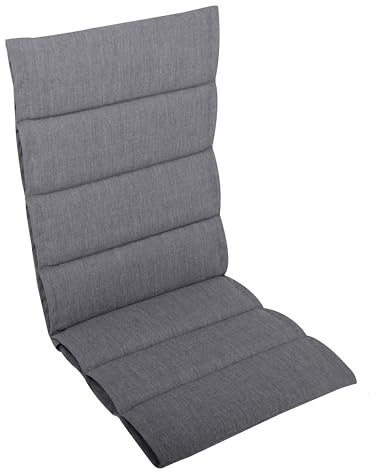 LILENO HOME Gartenstuhl Auflagen als [1er Set - Hochlehner] in Grau - Bequeme Liegen als Sitzauflagen für Gartenmöbel - Stuhlkissen für Gartenstühle und Klappstühle