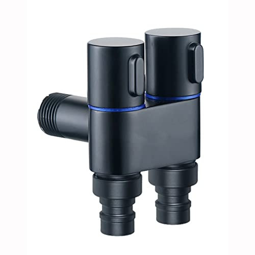 Grifo doble one in two out grifo exterior pared negro grifo jardin 1/2 doble grifo lavadora doble salida grifo doble jardin laton,negro A