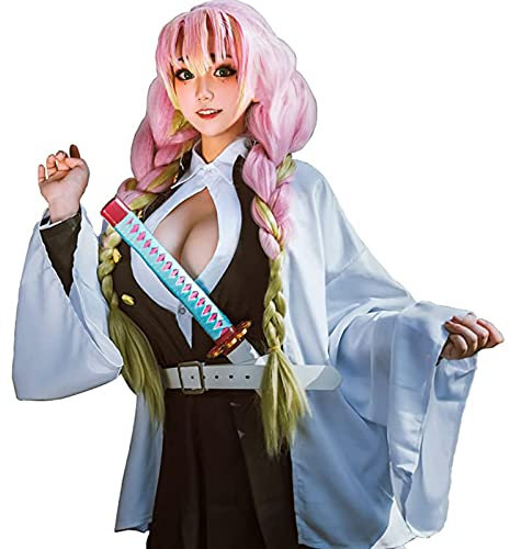 CR ROLECOS Mitsuri Kanroji Cosplay Kostüm Anime Cosplay Mitsuri Kanroji Halloween vollständiger Satz 3XL