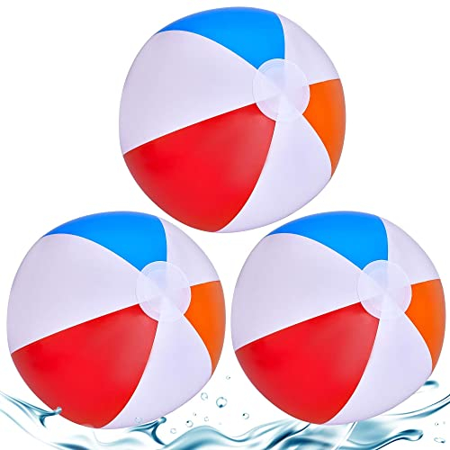Lubibi 3 Stück 10”Aufblasbare Wasserbälle,Inflatable Rainbow Beach Ball,Strandbälle,Schwimmbad Ball für Sommer Strand Pool Party Spielzeug,Strandpoolpartys,Schwimmspielzeug für Sommer Jugendliche