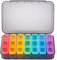 Pill Box 7 Day 3 Times a Day, Weekly Pill Organiser 7 Day, Daily Tablet Organiser Large Pill Holder, Travel Pill Boxes with 21 Colorful Compartments to Hold Vitamin, Medication and Supplement