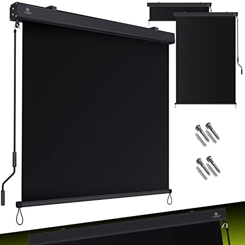 KESSER® Senkrechtmarkise 200x250cm Außenrollo Handkurbelmechanismus Balkonrollo Sonnen-und Sichtschutz Beschattung Sonnenschutz mit Kurbel Markisenkasten Balkon & Terrasse inkl Montageset & Abdeckung