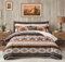 Southwestern Steppdecken-Set Western Tribal Rustikal Azteken Indianer Navajo-Bettwäsche-Set Tagesdecke 3-teilig Beige Taupe Braun Blau Bettwäsche Bettdecken-Sets, Queen-Size-Größe (228,6 x 243,8 cm, 1