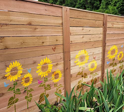 GSS Designs Pochoirs tournesol 30,5 x 40,6 cm Pochoirs pour peinture sur bois, toile, papier, tissu, sol, mur, meubles réutilisables pour clôture, jardin et décoration