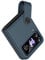 TECHGEAR for Samsung Galaxy Z Flip 4 / Flip 3 Case, Z Flip 4/3 Leather Case with Leather Finger Holder, Hard PC Shockproof Protective Bumper Case for Samsung Z Flip3 & Z Flip4, Blue