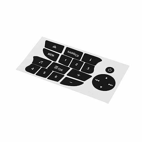 Aublinto Adesivo pulsante radio, Adesivi per pulsanti dell'autoradio, Compatibile con Renault Megan Clio 2009-2011, Nero, PVC, Minimalista, Stampa con lettere