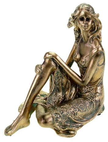 formano Dekofigur Skulptur Dame 17x17cm- bronzefarbener Kunststein Frau