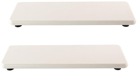 NiuYichee Wasserabsorbierende Steintabletts für Küche/Badezimmer, Seifenschale, Kieselgur-Tablett für Handseife und Kosmetikflaschen im modernen Zuhause, 8 cm B x 22,1 cm L, Weiß, 2 Stück