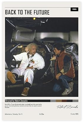 QUNAN Filmposter Zurück in die Zukunft auf Leinwand, ungerahmt: 30 x 45 cm