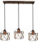 PETITES ECREVISSES 3 flammig Pendelleuchte Industrielle Vintag Hängeleuchte E27 Deckenleuchter mit Sechseck Design Lampe aus Eisen Käfig Lampenschirm für Wohnzimmer Esstisch Küche