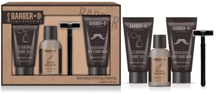 GLOSS ! Coffret Rasage BARBER – Kit Soin & Entretien Barbe – Idée Cadeau Homme, Anniversaire, Noël, Fête des Pères - KIT