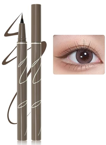 Erinde Gray Brown Liquid Eyeliner - High Precision, Flüssiger Grau Ink Eyelinerstift, Professional Wasserfest Eyeliner Pen, Langanhaltend Eye Liner Stift, Schnelltrocknende Koreanisch Augen Makeup
