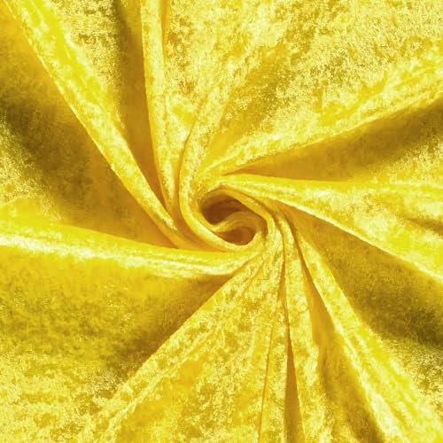 Pannesamt Meterware | 1 Meter | 26 Farben | Brilliant Samt | 145 cm breit | Stoff | Velour (Gelb)