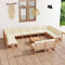 MNISDFL Gartenlounge Biertischgarnitur Terrassenmöbel 13-TLG. Garten-Lounge-Set Kissen Honigbraun Kiefer Massivholz