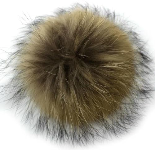 XIUPO Große, runde, Flauschige Echtfell-Pompons für Handtaschen, Schlüsselanhänger und gestrickte Beanie-Mützen. Echte Pompon-Poms