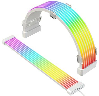 RGB Power Supply Cables, RGB Power Extension Cable Kit, Brightness 5V ARGB 3 Pin Motherboard Power Supply Cable PSU Cables