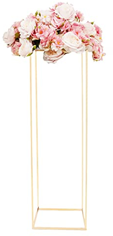 Metall Goldene Vasen Hochzeits Tischdekoration 100 cm Hoch Vase Blumensäulenständer für Blumen Metall Säule Blumenständer Geometrische für Geburtstagsfeier Heimdekoration