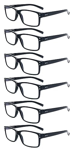 ZONLON 6 Pack Lesebrille für Herren und Damen Blaulichtfilter Leicht Lesehilfe mit Federscharniere Anti-Müdigkeit (6B, 2.25 +)