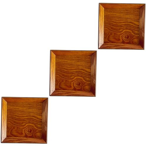 TOPBATHY 3piezas Bandeja De Sushi De Madera Cuadrada Para Aperitivos Postres y Frutas Secas Herramienta De Cocina