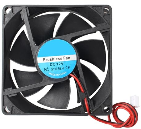 Jopto Mini Brushless Silent Cooling Fan 80x80x20mm 8020 DC 12V Fan With 2 Pin Terminal Compatible With 3D Printer PC CPU Computer Cases Router TV Box DVR For DIY With 28cm 11.02inch Cable