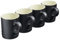 Cooks Professional 4 Piece Colourful Stoneware Mug Set | Tea Coffee Hot Chocolate Drinking Cups | Microwave Dishwasher Refrigerator Freezer Safe | 350ml Capacity | Matt Black