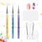 French Tip Nail Stamp Set - Dual Head Silicone Nail Art Stamper With 3 Nail Detail Brush and 1 Scraper, French Tip Nails Art Design Manicure Tools for Home Salon