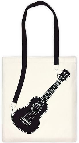 Gitarren Jutebeutel niedliche Tasche mit Ukulele Motiv, lustiges Geschenk, Gitarren Geschenke, Musik Geschenk, Musiktasche, Geschenk Musiklehrerin, Notentasche für Musiker, Abschiedsgeschenk, witzig